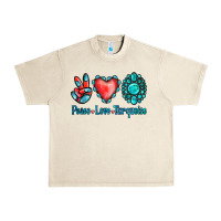 Sandshell Peace Love Turquoise Urban Heavy Tee - Jasminsmagicworld