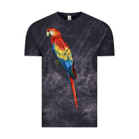 Cloud Black Scarlet Macaw Parrot Vintage Tee - LillyAllenDesigns