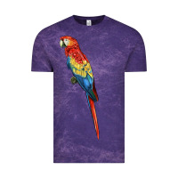 Cloud Purple Scarlet Macaw Parrot Vintage Tee - LillyAllenDesigns