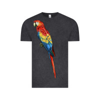 Vintage Black Scarlet Macaw Parrot Vintage Tee - LillyAllenDesigns