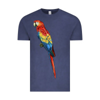 Vintage Denim Scarlet Macaw Parrot Vintage Tee - LillyAllenDesigns
