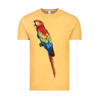 Vintage Mustard Scarlet Macaw Parrot Vintage Tee - LillyAllenDesigns