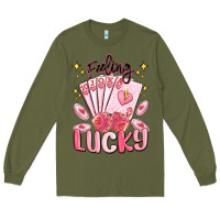 Army Green feeling lucky Long Sleeve Tee - MaliasSmallBusiness