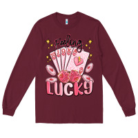 Burgundy feeling lucky Long Sleeve Tee - MaliasSmallBusiness