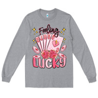 Heather Grey feeling lucky Long Sleeve Tee - MaliasSmallBusiness