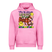 Fuchsia Pink When life gives you lemons boil some crawfish Urban Hoodie - FaDigitalArtStudio