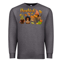 Charcoal Heather Thankful afro gnome Premium Sweatshirt - NancyCooperArtShop