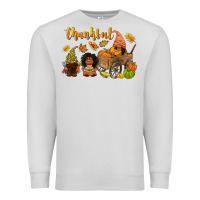 Dove Grey Thankful afro gnome Premium Sweatshirt - NancyCooperArtShop