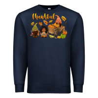 Navy Thankful afro gnome Premium Sweatshirt - NancyCooperArtShop