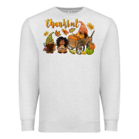 Oatmeal Heather Thankful afro gnome Premium Sweatshirt - NancyCooperArtShop
