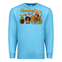 Ocean Blue Thankful afro gnome Premium Sweatshirt - NancyCooperArtShop