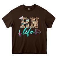 Chocolate Brown western nurse rn  life Heavy Core Tee - BarkalooDesign