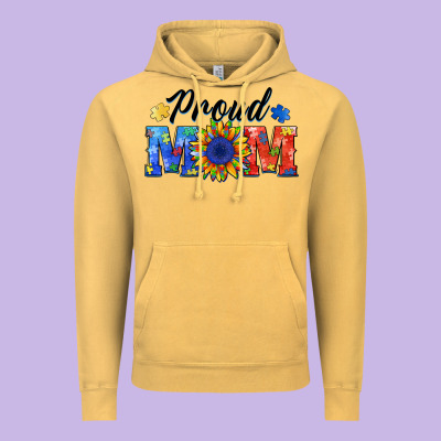 Proud Mom Autism Vintage Hoodie Designed By Barkaloodesign