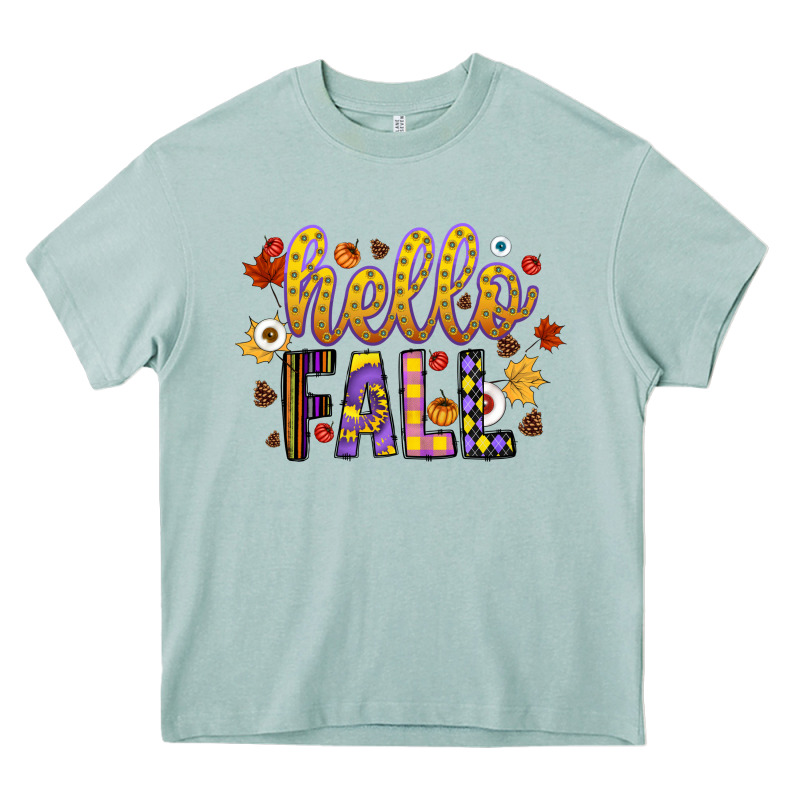 Hello Fall Heavy Core Tee by CowhideDigitalArt | Teevron
