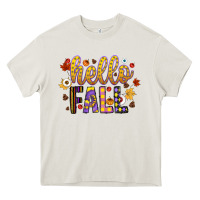 Cream hello fall Heavy Core Tee - CowhideDigitalArt