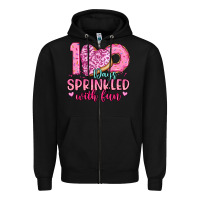 Black 100 days sprinkled with fun Zipper Hoodie - Artiststas