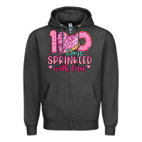 Charcoal Heather 100 days sprinkled with fun Zipper Hoodie - Artiststas