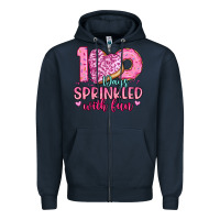 Navy 100 days sprinkled with fun Zipper Hoodie - Artiststas