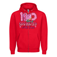 Red 100 days sprinkled with fun Zipper Hoodie - Artiststas