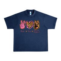 Navy Peace Love German Shepherd Urban Heavy Tee - Jasminsmagicworld