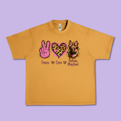 Peace Love German Shepherd Urban Heavy Tee Designed By Jasminsmagicworld