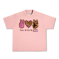 Salmon Peace Love German Shepherd Urban Heavy Tee - Jasminsmagicworld