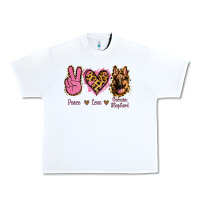 White Peace Love German Shepherd Urban Heavy Tee - Jasminsmagicworld