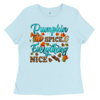Baby Blue pumpkin spice everything nice Ladies Tee - HRA Design Shop
