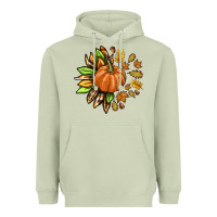 Matcha Fall Sunflower with Pumpkin Heavyweight Hoodie - texasbilliewilder