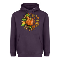 Plum Fall Sunflower with Pumpkin Heavyweight Hoodie - texasbilliewilder