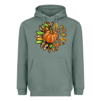 Sage Fall Sunflower with Pumpkin Heavyweight Hoodie - texasbilliewilder