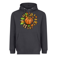Smoke Fall Sunflower with Pumpkin Heavyweight Hoodie - texasbilliewilder