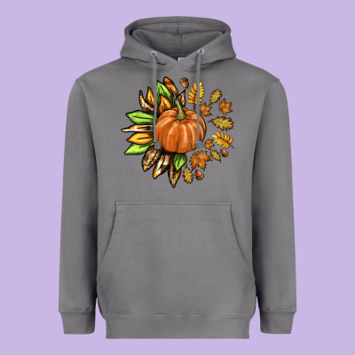 Fall Sunflower With Pumpkin Heavyweight Hoodie Designed By Texasbilliewilder