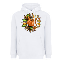 White Fall Sunflower with Pumpkin Heavyweight Hoodie - texasbilliewilder