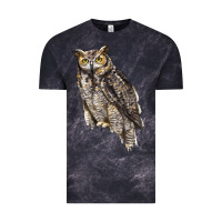 Cloud Black Great Horned Owl Vintage Tee - LillyAllenDesigns