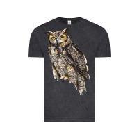 Vintage Black Great Horned Owl Vintage Tee - LillyAllenDesigns