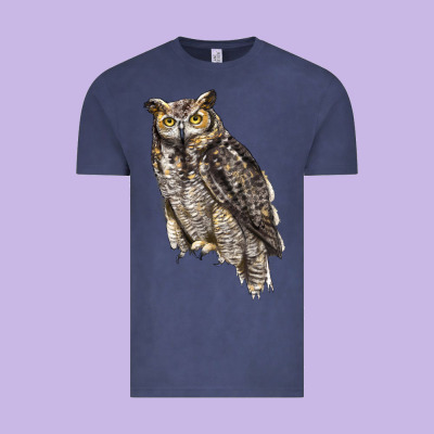 Great Horned Owl Vintage Tee Designed By Lillyallendesigns