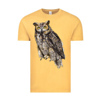 Vintage Mustard Great Horned Owl Vintage Tee - LillyAllenDesigns