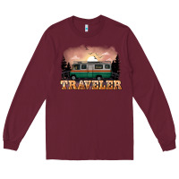 Burgundy traveler Long Sleeve Tee - NancyCooperArtShop