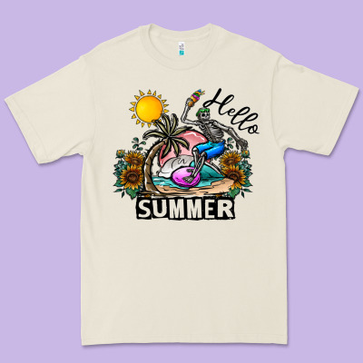 Hello Summer Premium Tee Designed By Cowhidedigitalart