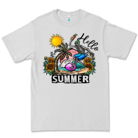 Dove Grey hello summer Premium Tee - CowhideDigitalArt