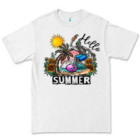 White hello summer Premium Tee - CowhideDigitalArt