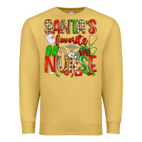 Antique Gold santa's favorite nurse Premium Sweatshirt - texasbilliewilder