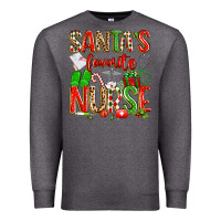 Charcoal Heather santa's favorite nurse Premium Sweatshirt - texasbilliewilder