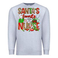 Heather Grey santa's favorite nurse Premium Sweatshirt - texasbilliewilder