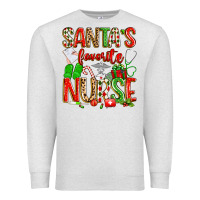 Oatmeal Heather santa's favorite nurse Premium Sweatshirt - texasbilliewilder