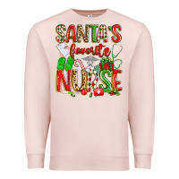 Pale Pink santa's favorite nurse Premium Sweatshirt - texasbilliewilder