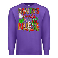 Purple santa's favorite nurse Premium Sweatshirt - texasbilliewilder