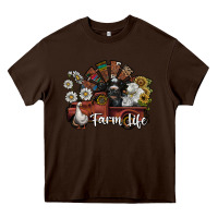 Chocolate Brown farm life Heavy Core Tee - SublimationCraftShop