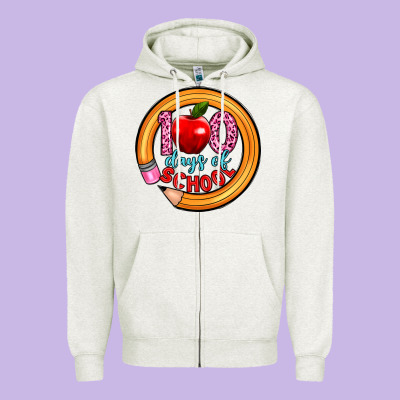 100 Days Of School Zipper Hoodie Designed By Artiststas